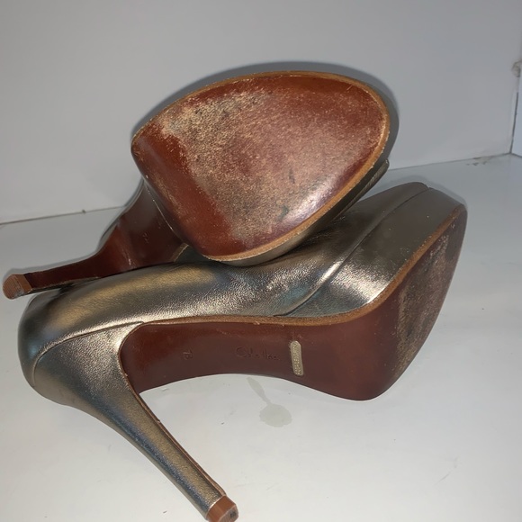 Cole Haan Gold Shimmer High Heels Sz 7 - Picture 13 of 13